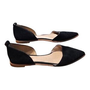 Madewell Black Suede Pointed Flats Style G1960 Arielle Size 8
